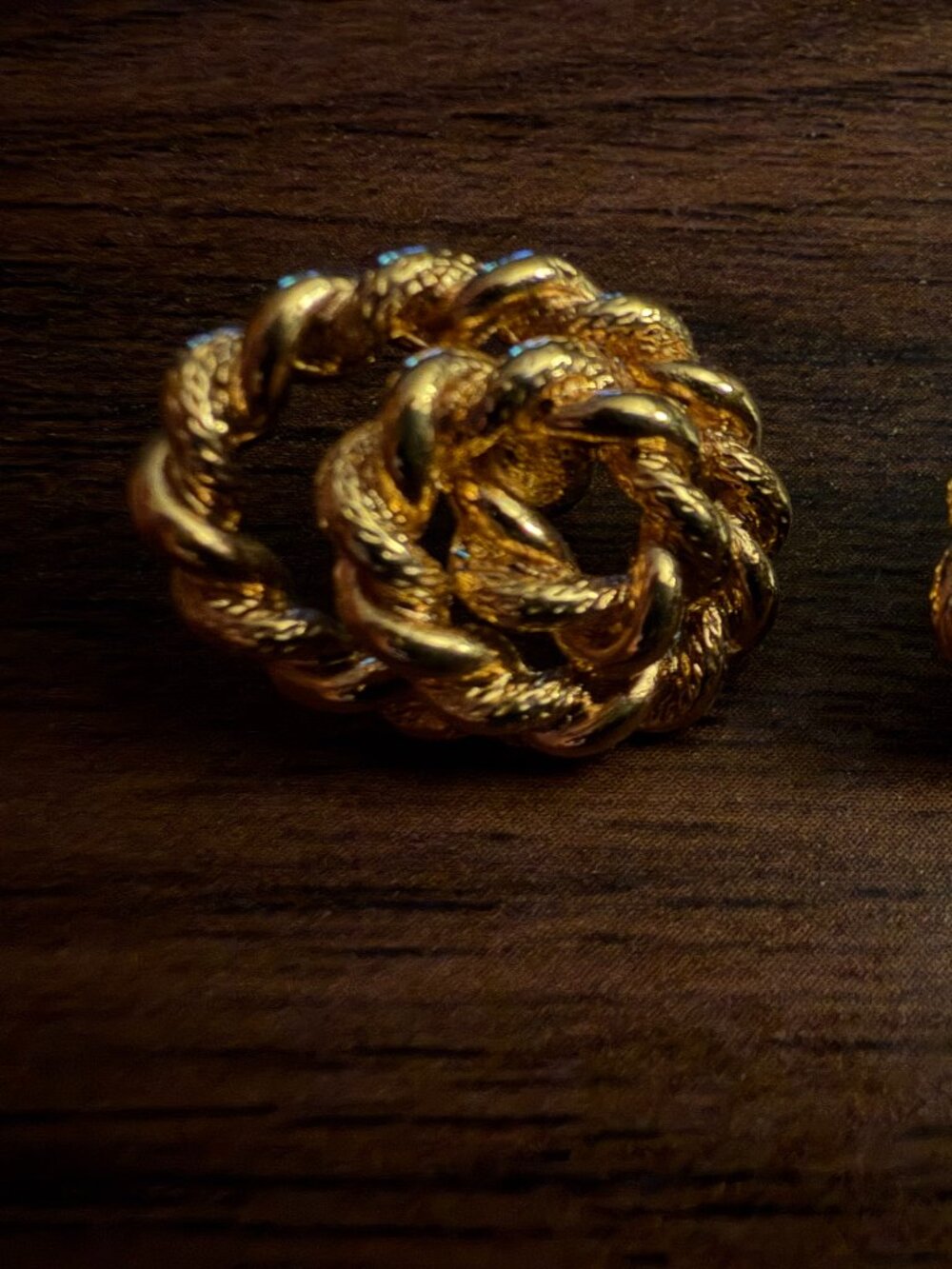 gold tone twisted coil earrings